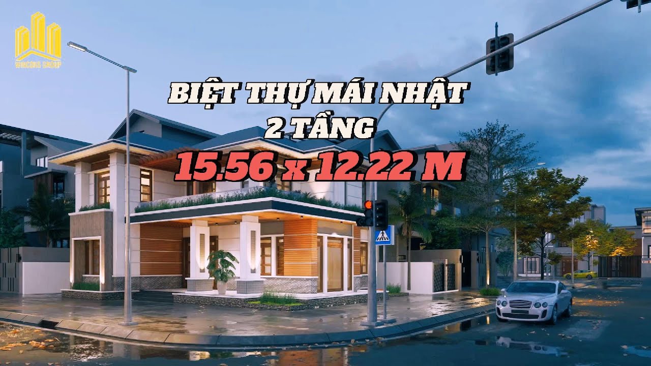 BIỆT THỰ MÁI NHẬT 2 TẦNG MẪU 3. DT 15.56 x 12.22 M. GIÁ 2.784 TỶ